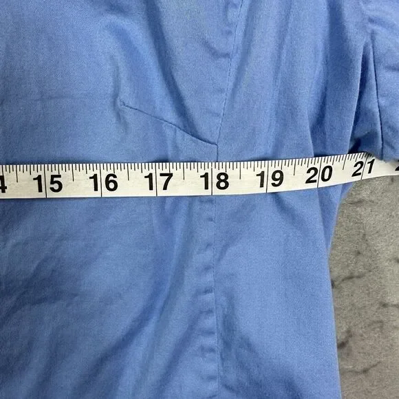 CJ Banks Womens Button Up Top Long Sleeve Blue Stretch Plus Size 1X - Picture 5 of 9